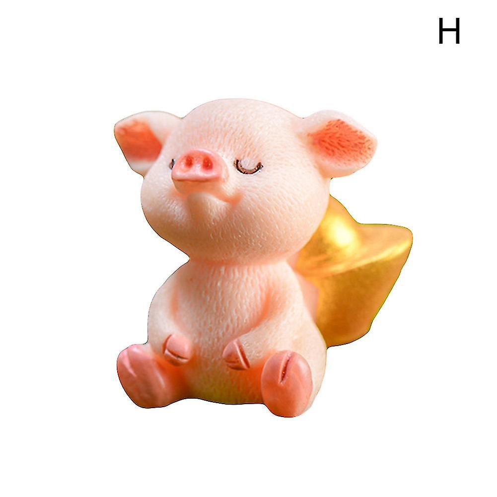 Cute Resin Money Lucky Pig Figurine Statue Diy Miniature Garden Table Ornament