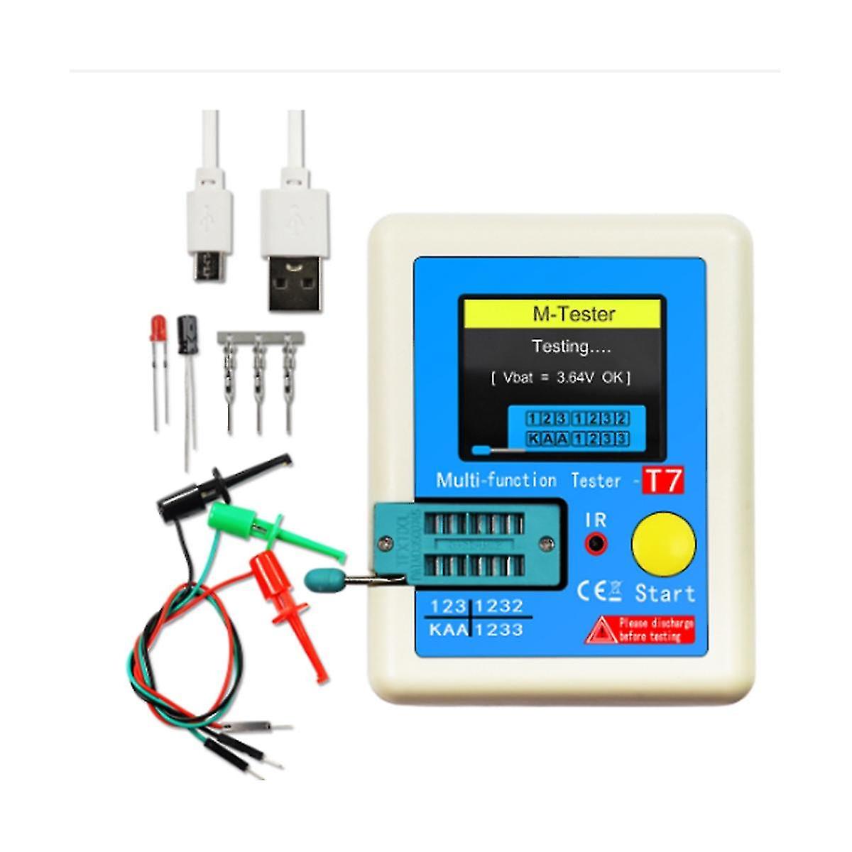 Lcr-t7 Neuer Transistor Tester Tft Diode Triode Kapazität Meter für LCR ESR Meter Npn Mosfet Ir Mul