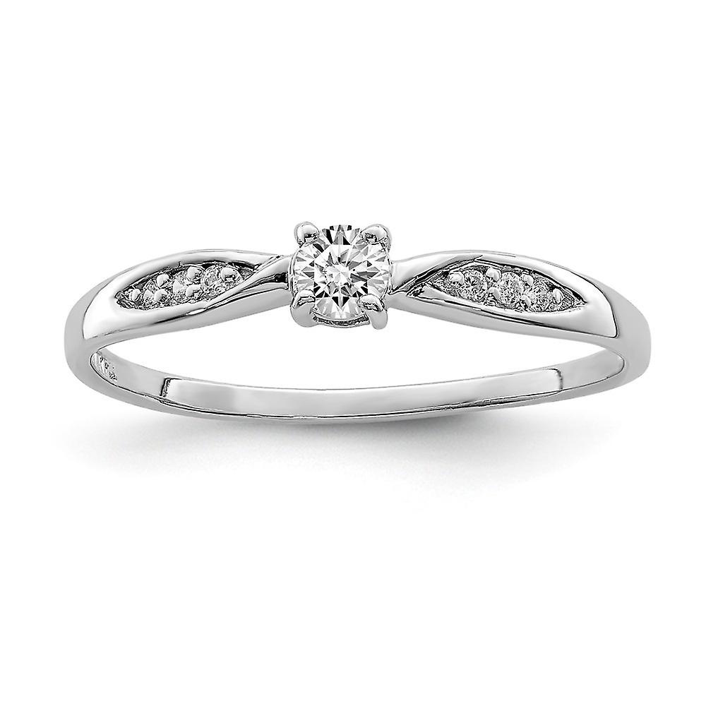 925 Sterling Silver Solid Polished and Cubic Zirconia Ring Band Style-Ring for Women - Ring Size: 7 to 8