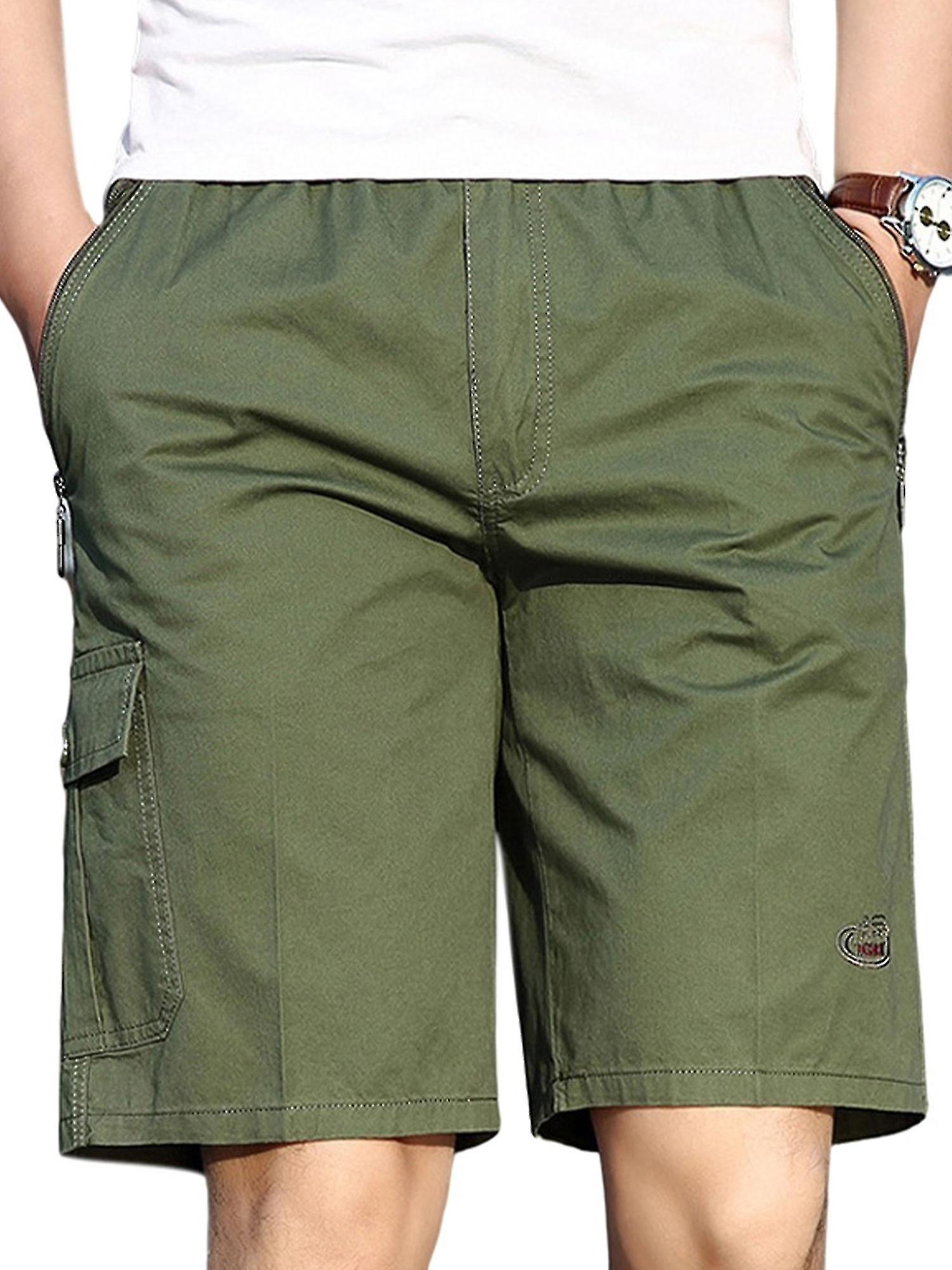 Mens Casual Soild Color Shorts Pockets Drawstring Athleisure Pants Underpants