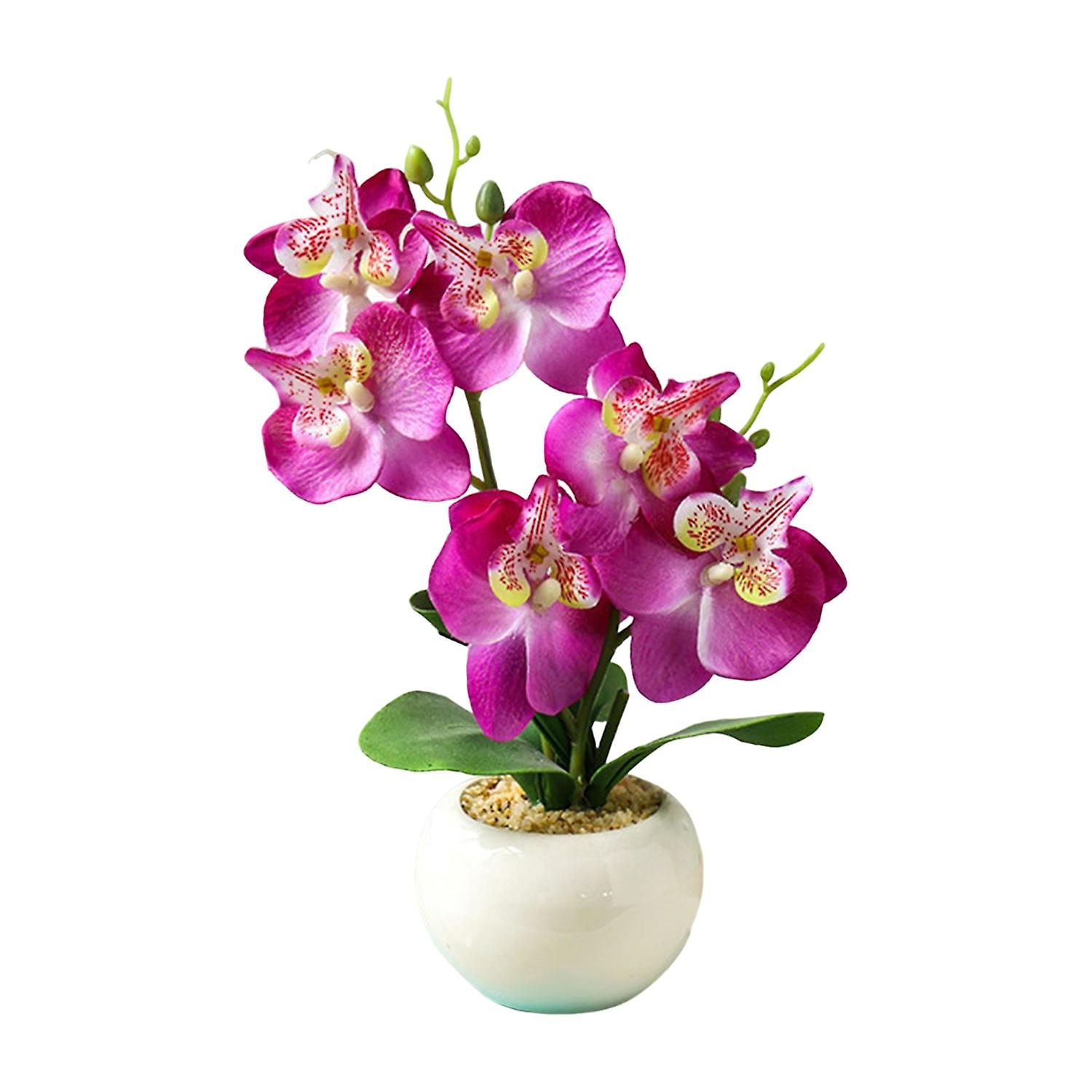 Simulation Phalaenopsis Colored Artificial Flower Two Branch Butterfly Orchid Landscaping Table Deco