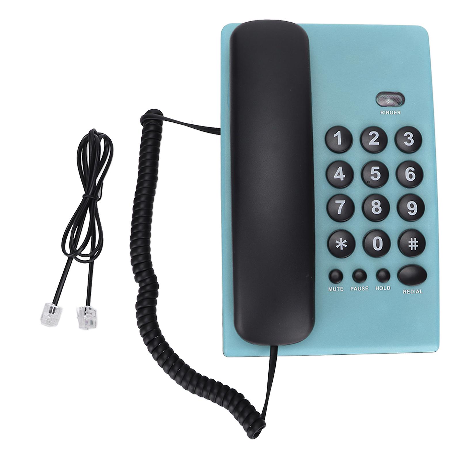 KXT504 Battery-Free Multifunction Landline Telephone with Dual Magnetic Handset for Office and Hotel (Blue)