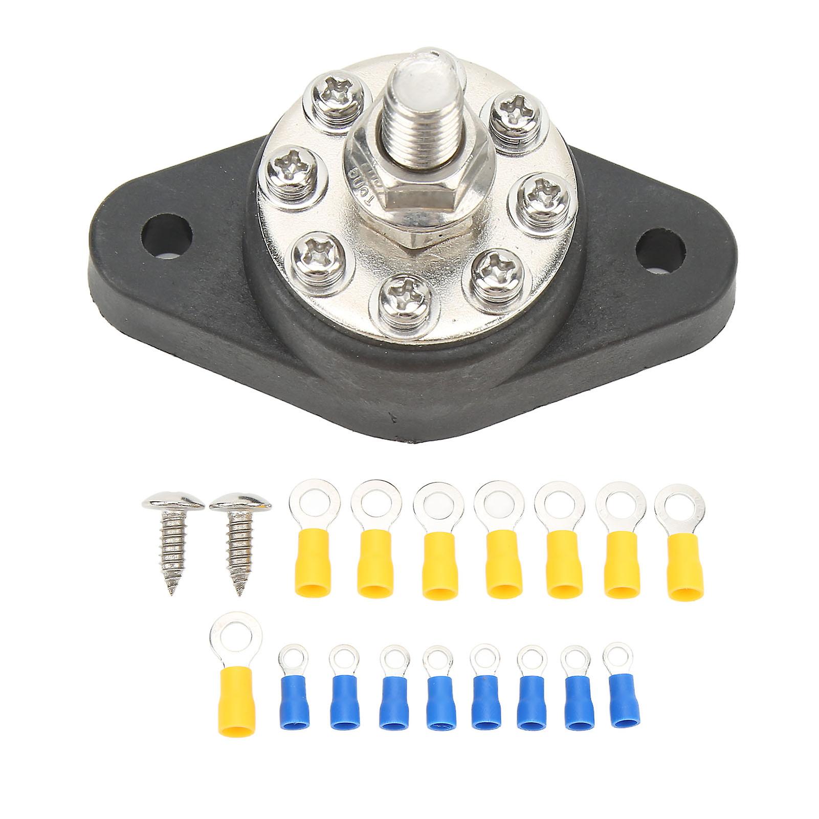 Power Distribution Block 8 Terminals 3/8" M10 12V-48V 160A Universal for Cars, RVs, Boats, Trucks