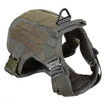 Pet Military Harness Chest Back Velvet Material Suitable for Large and MediumSized Dogs(L )