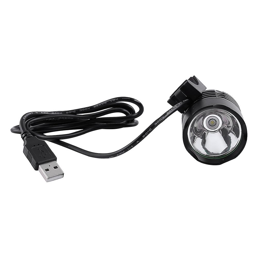 Waterproof 1200LM USB Bicycle Headlight Torch Light Strobe Front Light Lamp(Black)