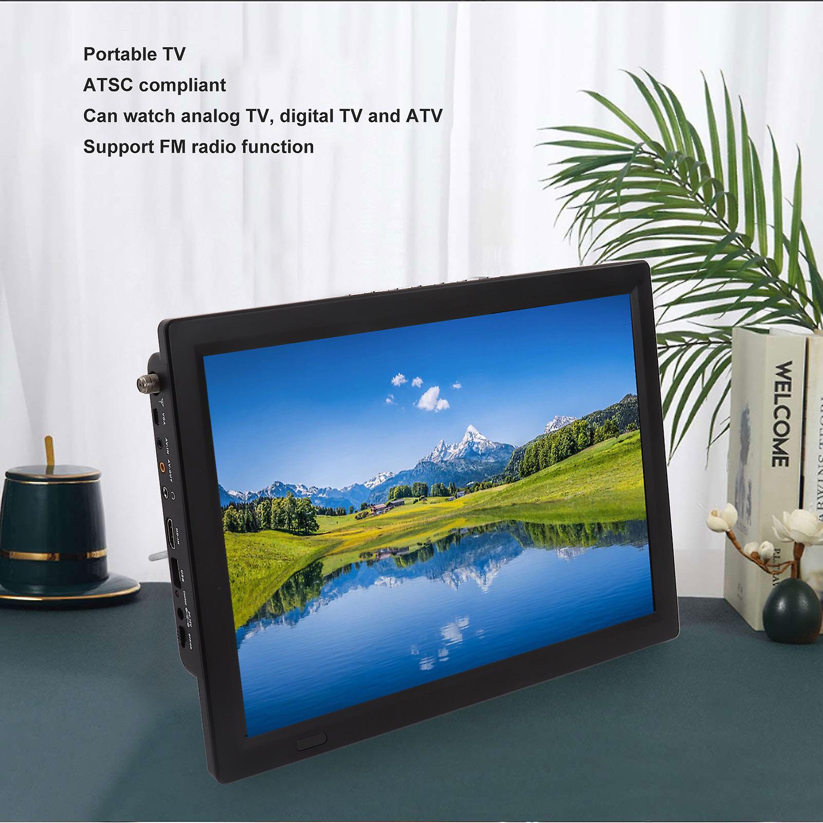 14" Portable LED Digital TV with 1080P HD, ATSC, FM Radio, USB, and Long Battery Life
