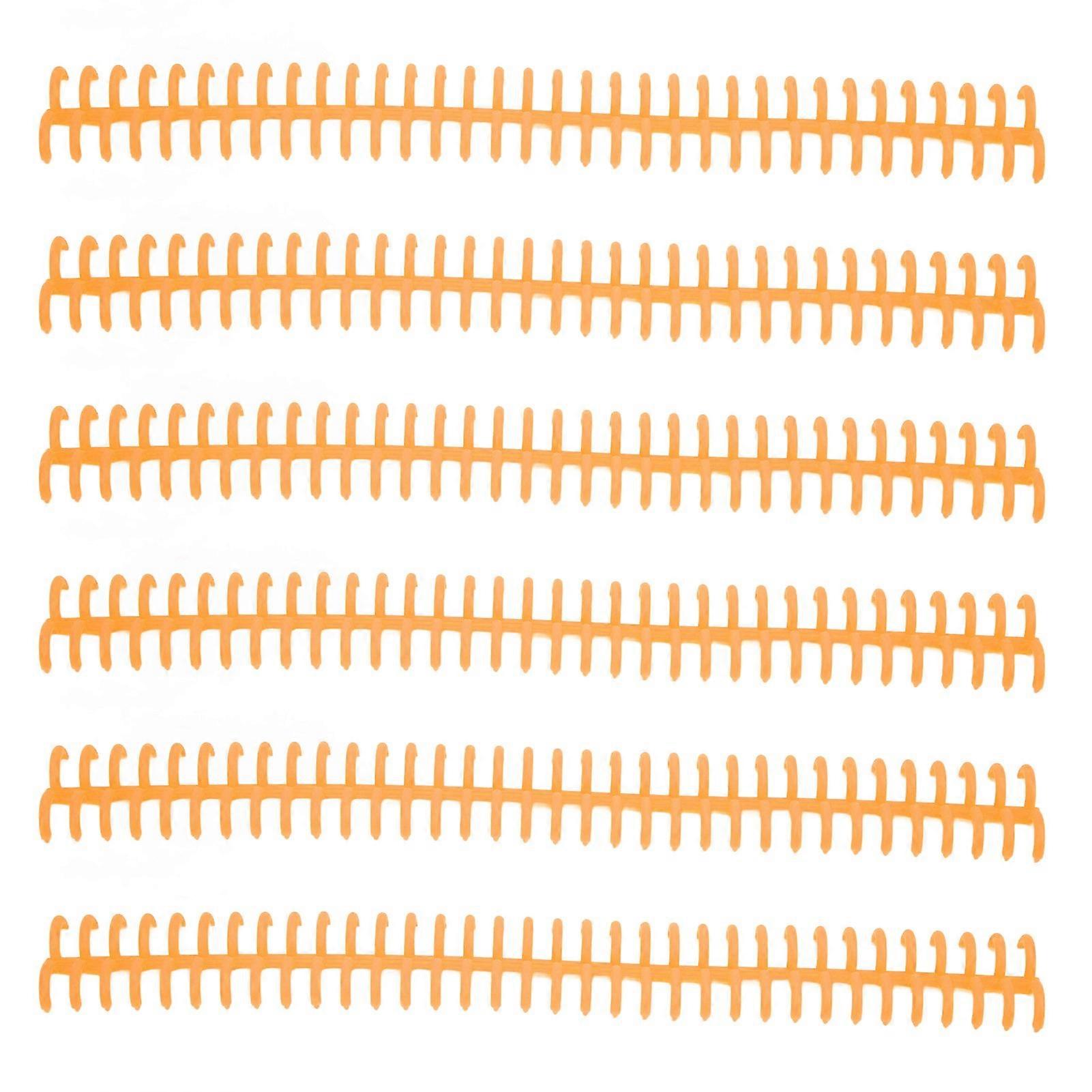 10PCS 34 Hole Binding Spine Plastic Split Loose Leaf Rings Detachable Binding Loop 12mm Diameter Orange 