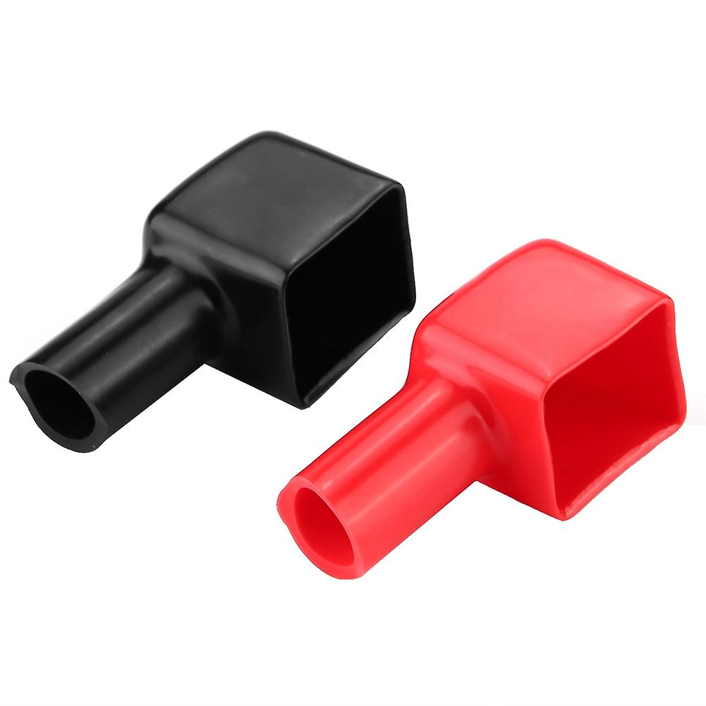 Universal Battery Terminal Covers - Positive & Negative PVC Caps, Red & Black, Easy Install