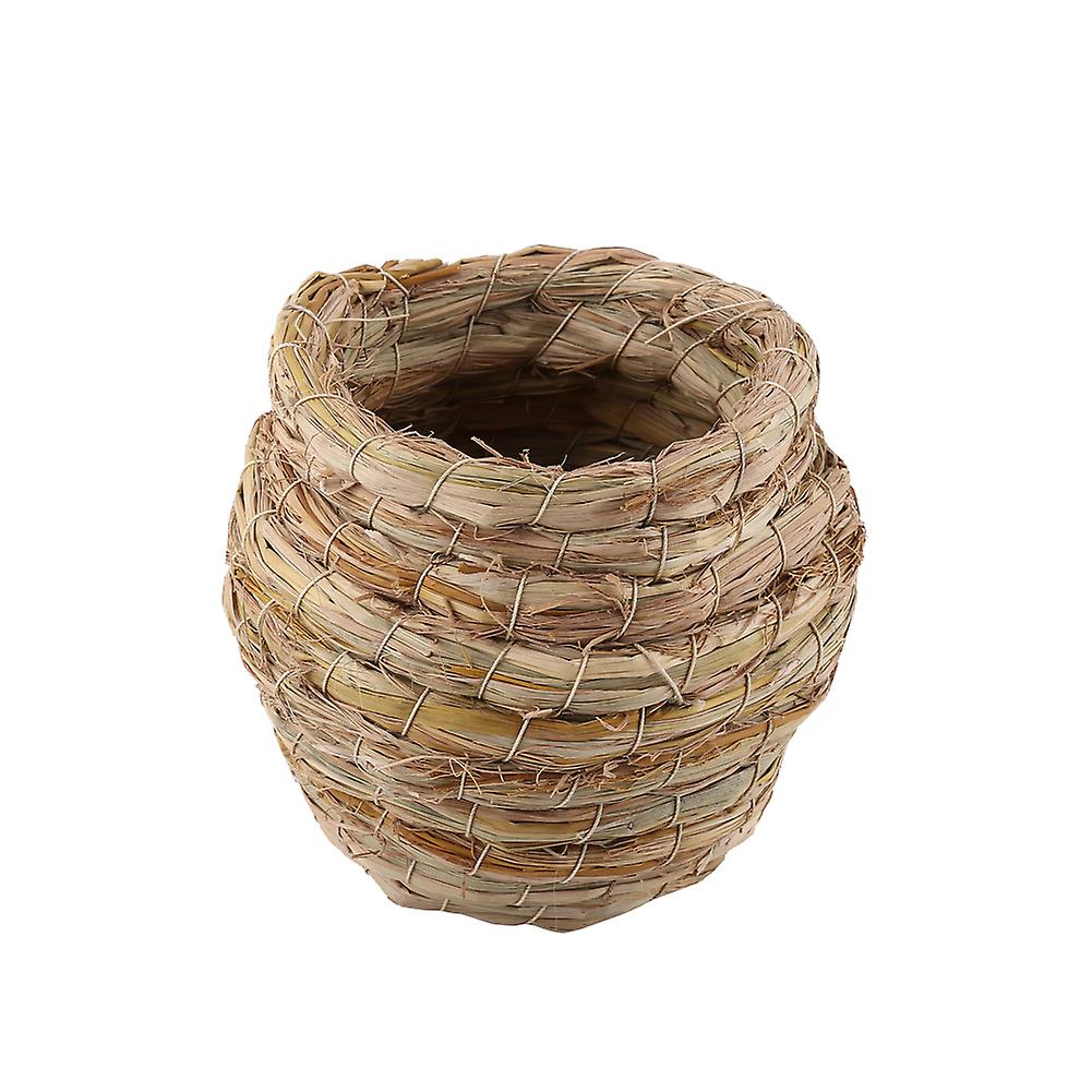 Handwoven Straw Bird Nest Cage for Hamster Parrot Canary Finch Parakeet Hatching Breeding Cave