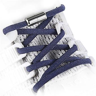 SUJI Dark blue Elastic No Tie Shoe Laces For Adults,Kids,Elderly,System With Elastic Shoe Laces(5 Pairs )