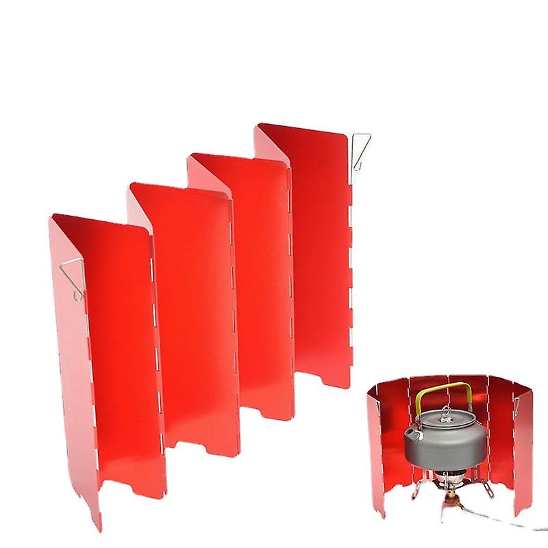 Oxidized Camping Gas Stove Wind Shield Aluminum Alloy Burner Windproof Screen Shield 3 Colors With Plastic Box