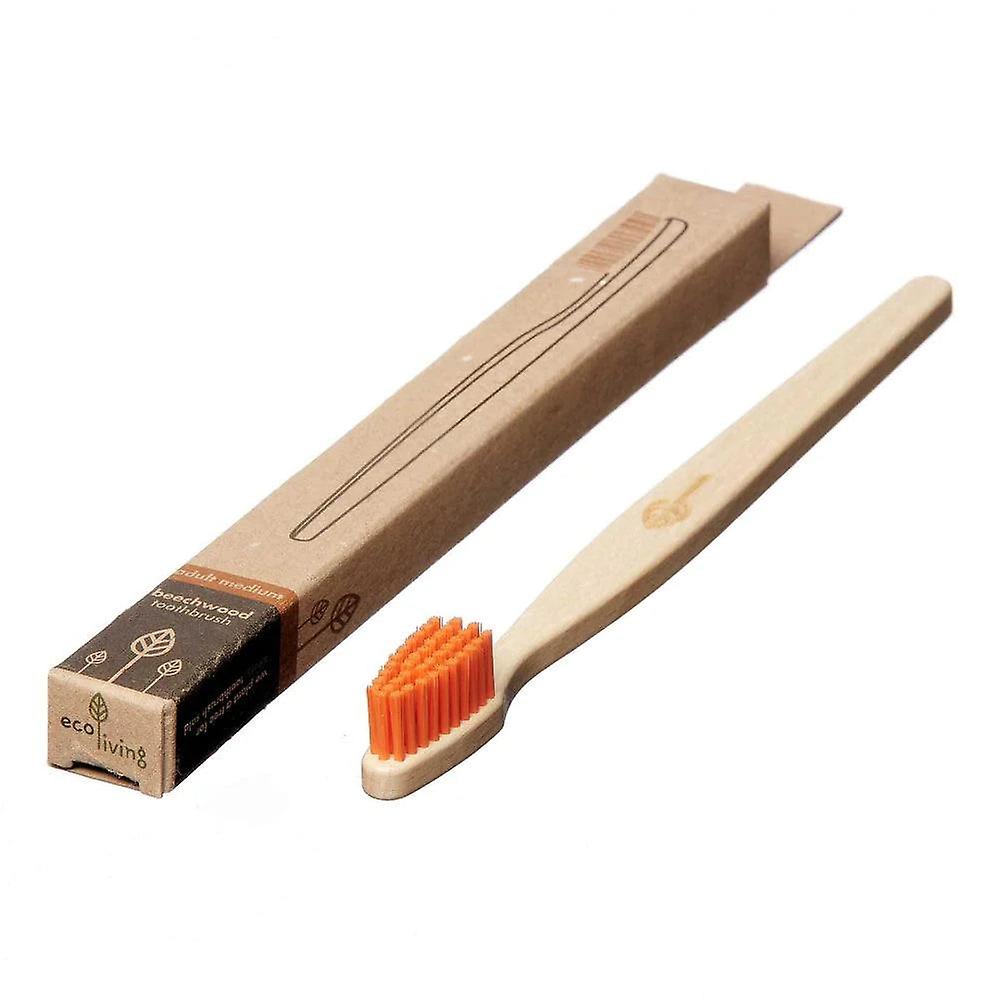 100% Plant-based Beech Wood Toothbrush - Orange