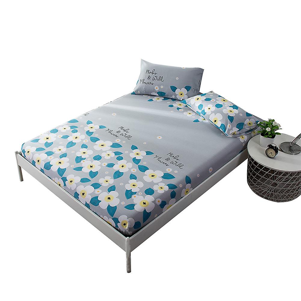 Polyester Fitted Sheet Mattress Cover Bedding Sheet with Elastic All Around (120*200cm)