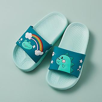 Veeki Boys and Girls Sandals Slippers Dinosaur Summer Non-slip Soft Swimming Pool Outdoor Beach Indoor Bathroom Bathing Shower ---- Light GreenSize 28