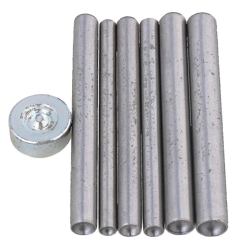 6pcs Silver Leathercraft Tool Rivet Setter For Install Rivet Button
