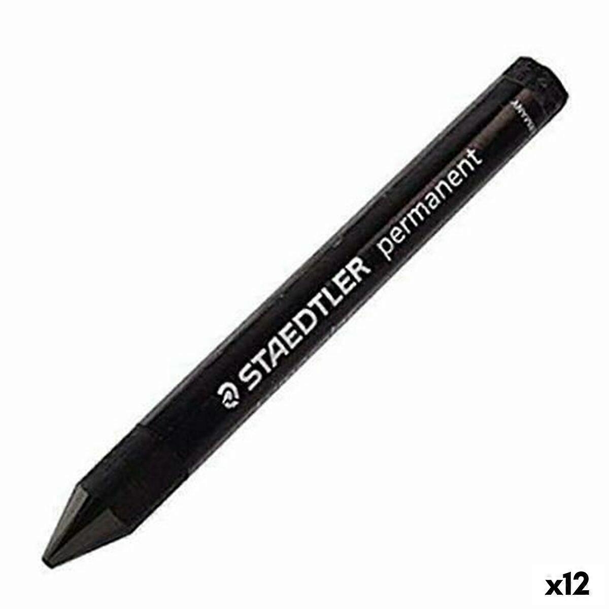 شمعة قلم تلوين Staedtler Lumocolor 236-9 شمع أسود (12 وحدة)