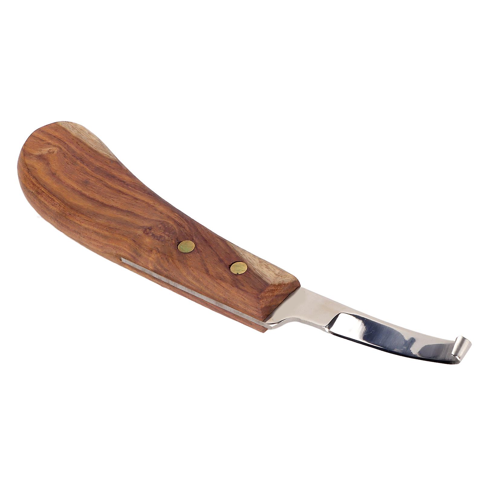 Steel Hoof Knife with Wooden Handle Pointed Cattle Livestock Hand Hoof Trimming Tool for FarmLeft Hand