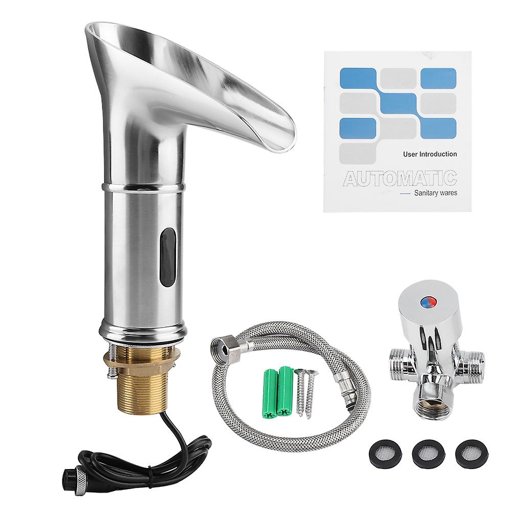 LED Automatic Sensor Touchless Motion Activated Hands-Free Hot & Cold Faucet Bathroom Supply