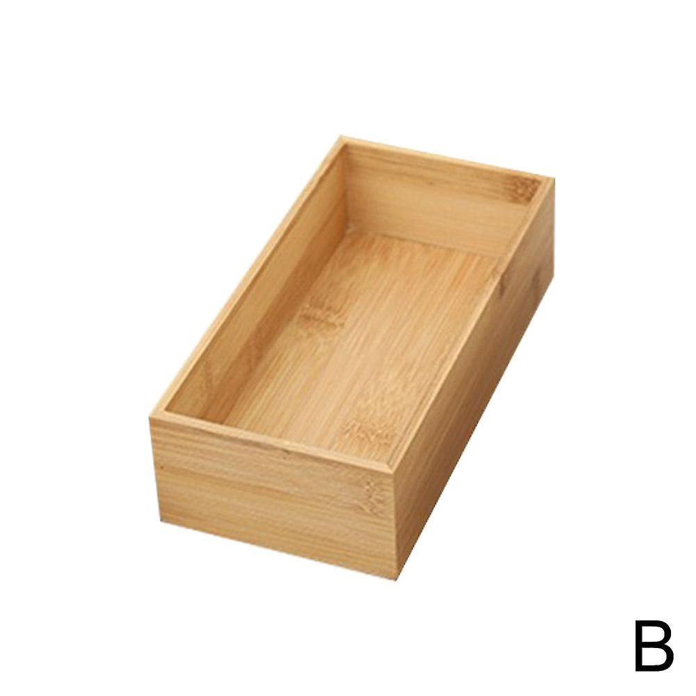 Boîte de rangement en bambou pour ustensiles de cuisine et de maquillage