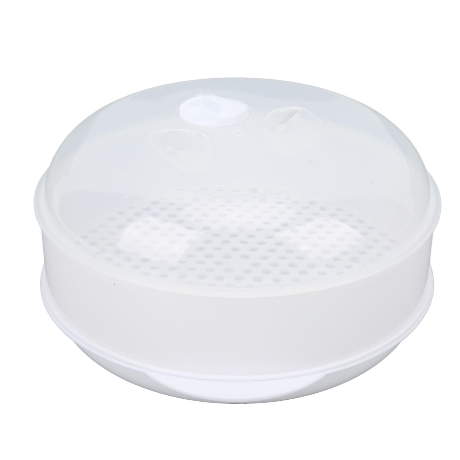 Microwave Steamers Transparent Cover Deformation Resistant Heated Steamer with Lid Handle for Home Kitchen Medium Single Layer 