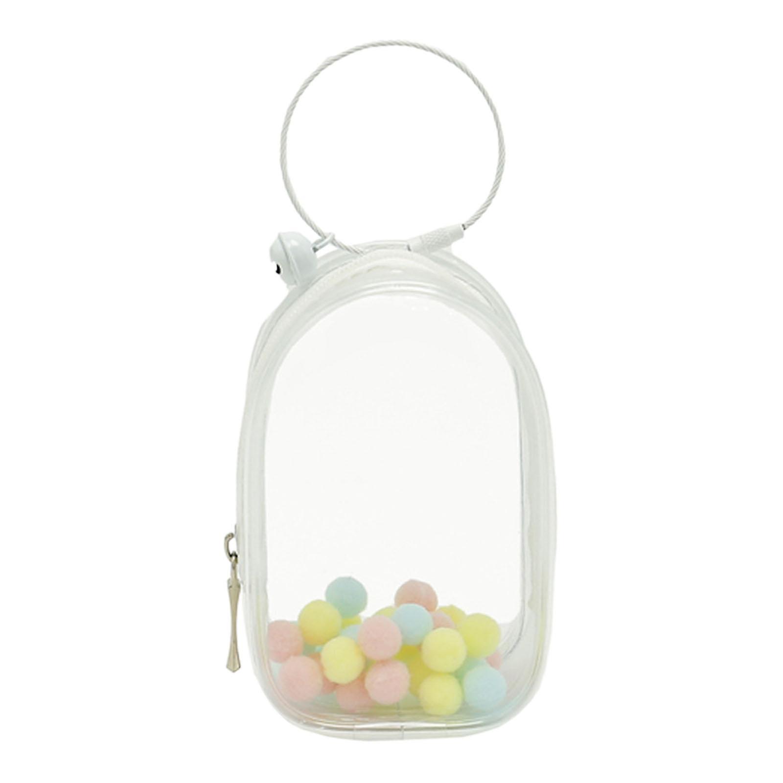 Portable Figures Storage Bag PVC Clear Tiny Pouch Hanging Figure Storage Bag White