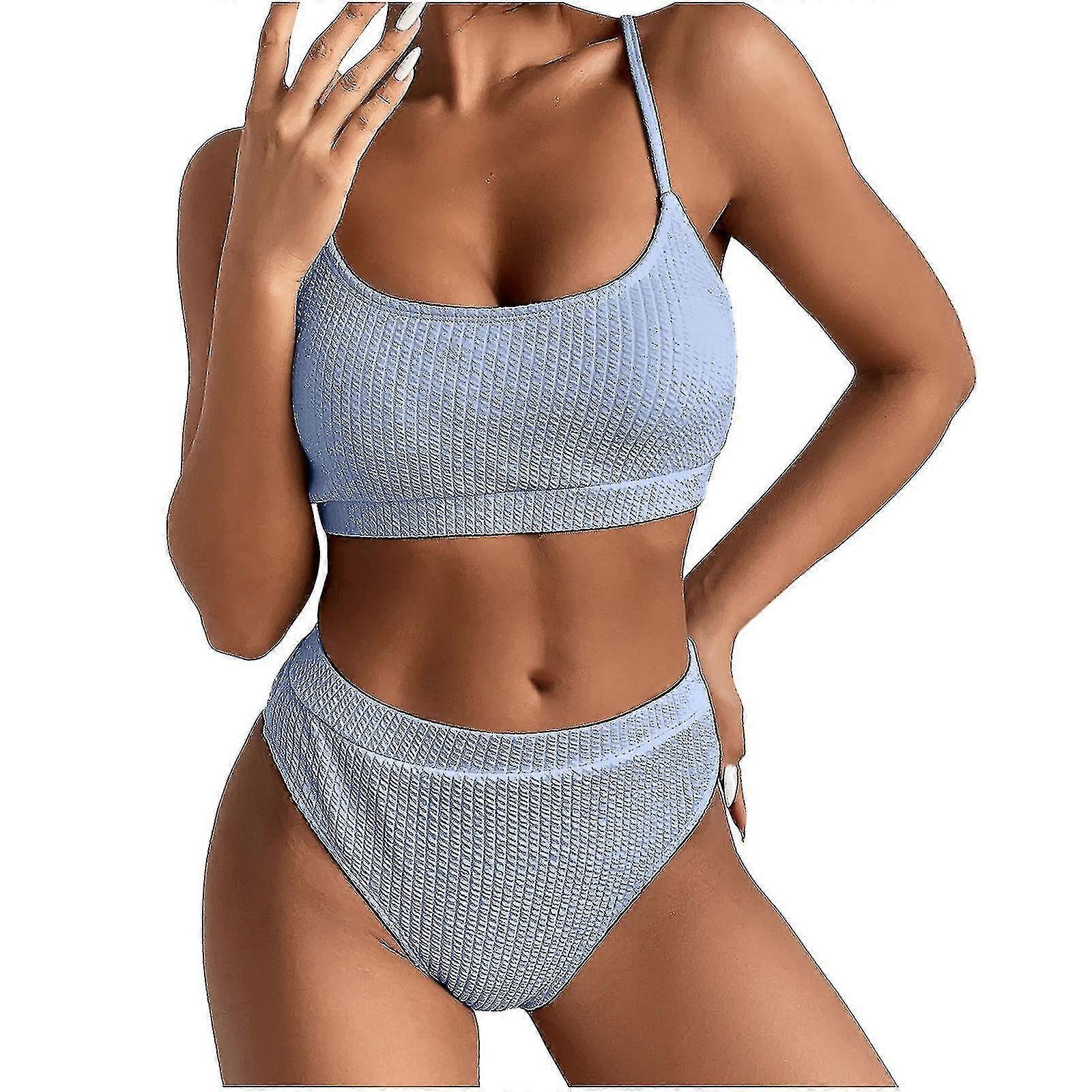 Sexy Kvinder Solid Color Backless Bikini To stykker badetøj Badetøj Badetøj Sæt