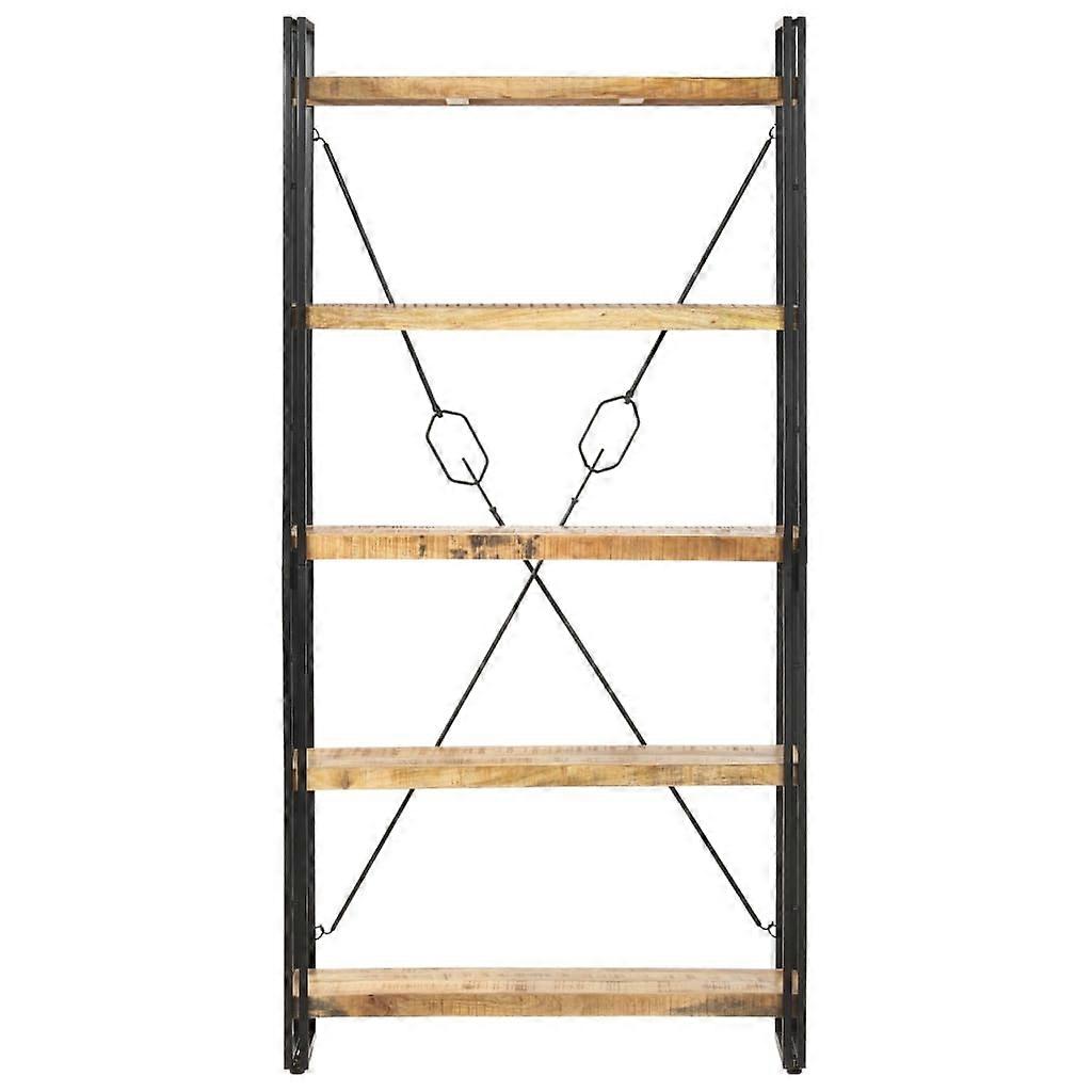 5 Tier Bookcase 90X30x180 Cm Solid Mango Wood Bookshelves