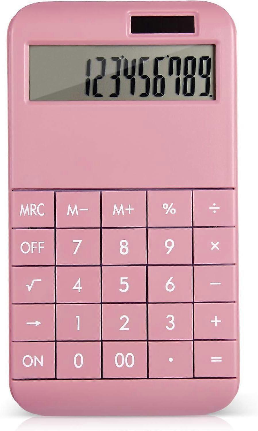 Basic Standard Calculator 12 Digit Desktop Calculator with Large LCD Display Pink