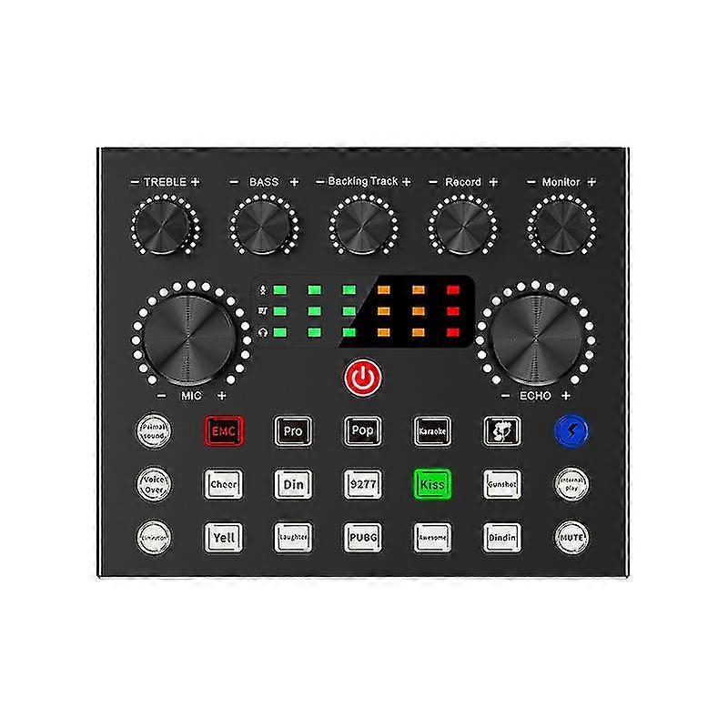V8s Sound Card With 10 Sound Effects,3 Inputs
