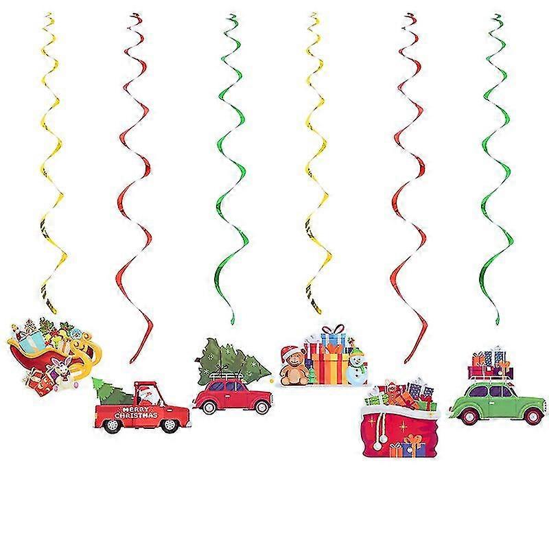 Jianghuoクリスマスオーナメントバナーガーランドホームデコレーションクリスマスツリーハンギングオーナメントペーパーサンタクローストラックペンダントクリスマス