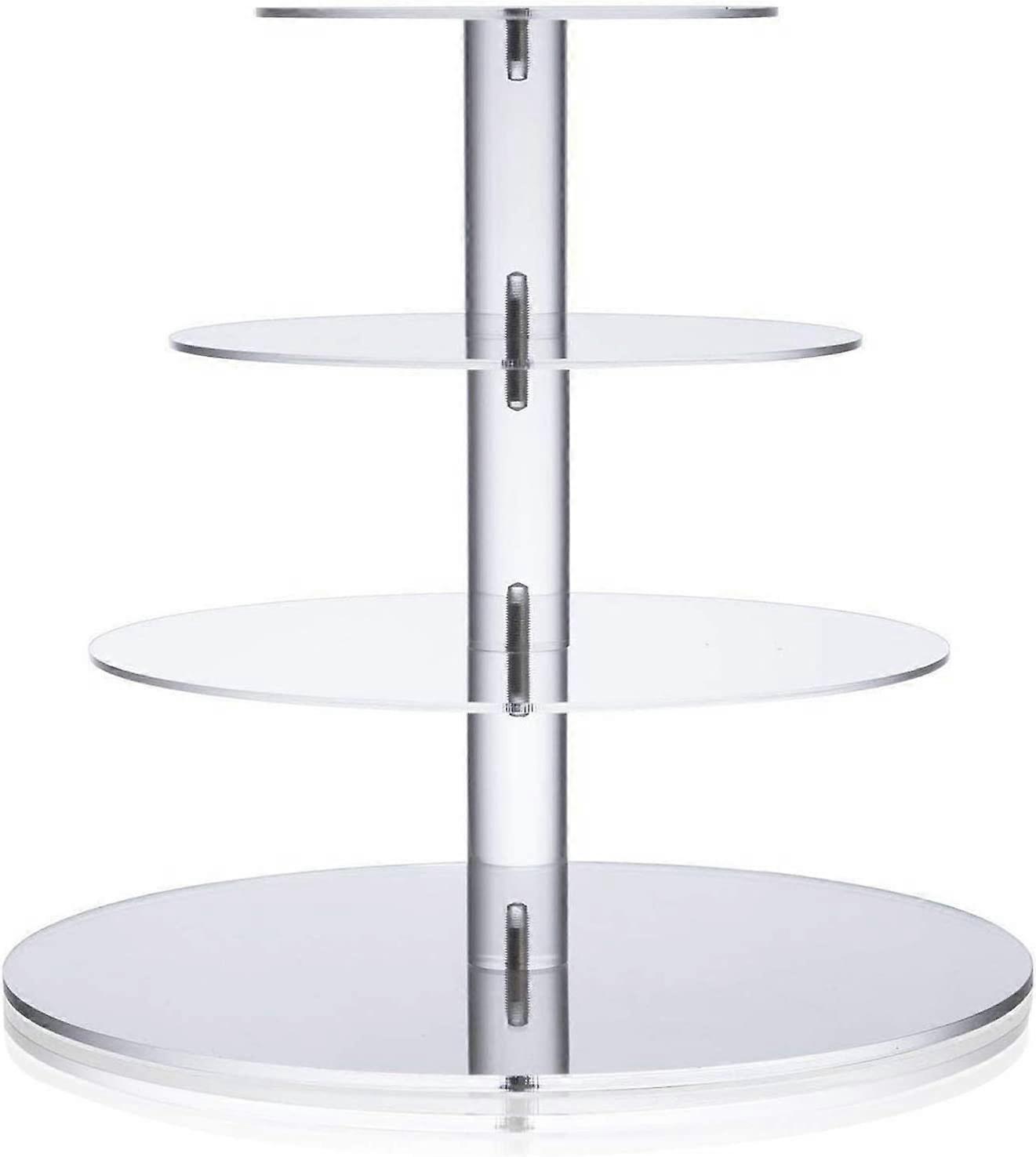Cupcake rack, four-layer circular acrylic cupcake display rack, dessert tower cake rack, used for wedding and birthday theme parties