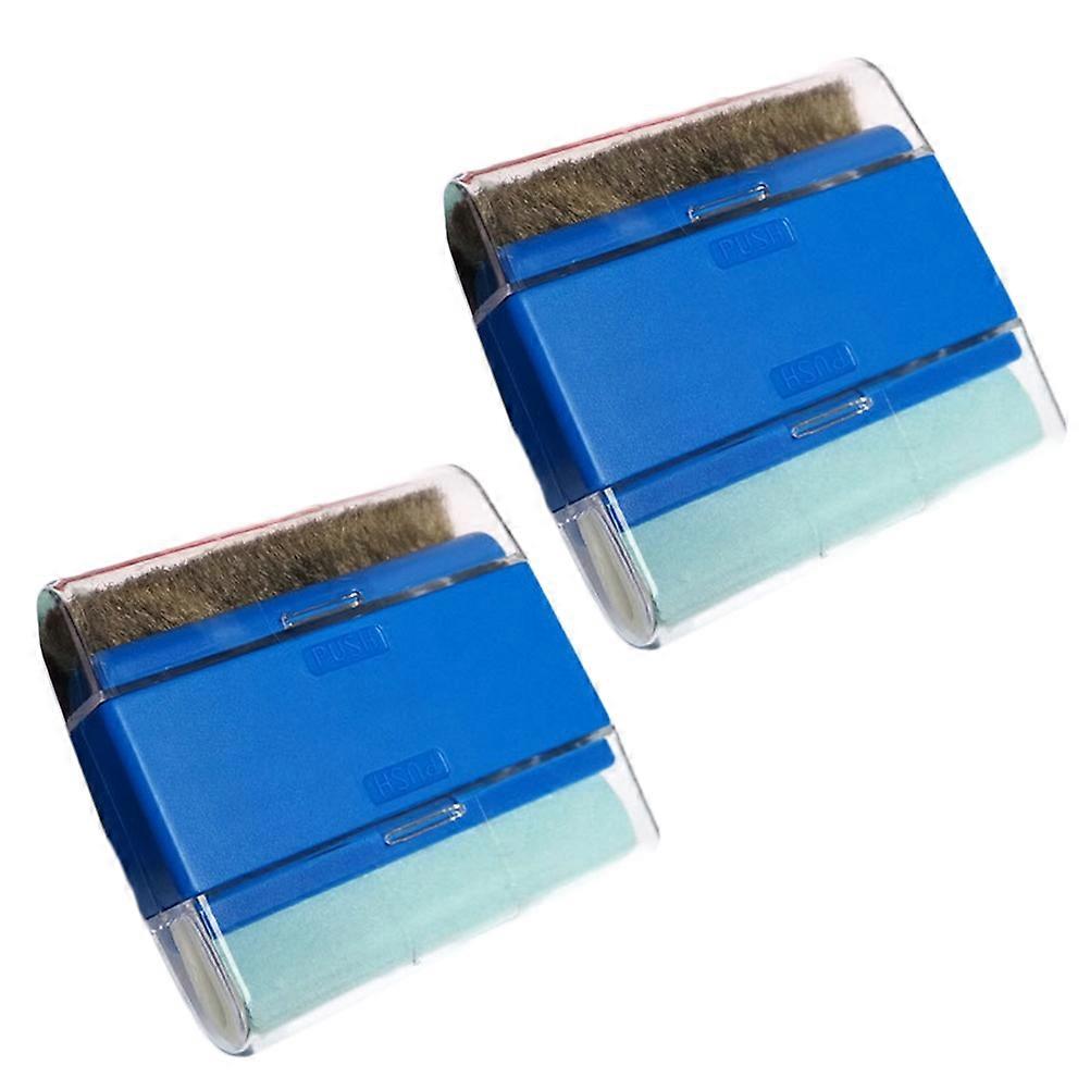 2pcs Dual Head Computer Cleaning Tool Keyboard Brush Dual-use Brush Mobile Phone Screen Wipe (Blue)