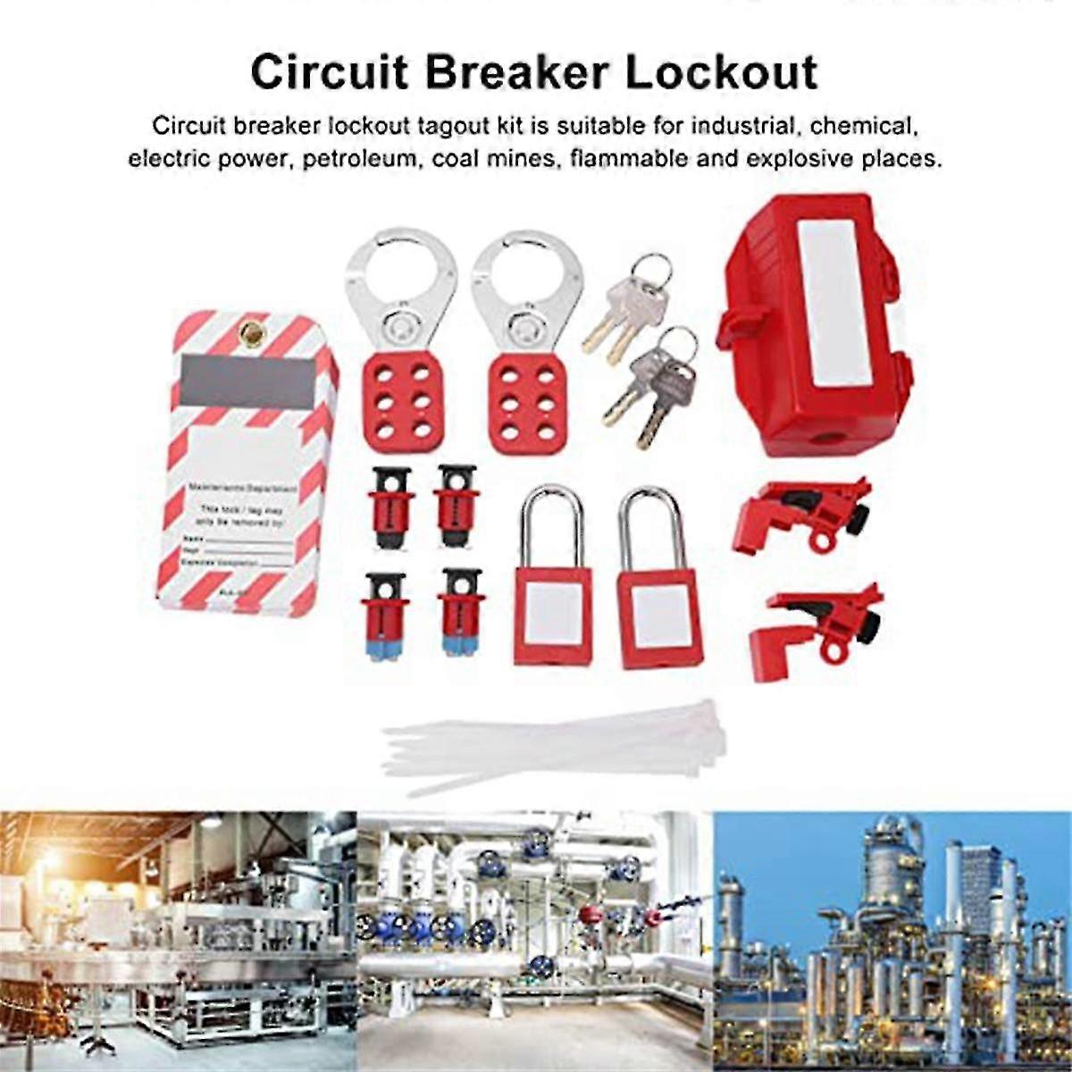 Electrical Circuit Breaker Lockout Tagout Kit,safty Padlock Set Plug ...