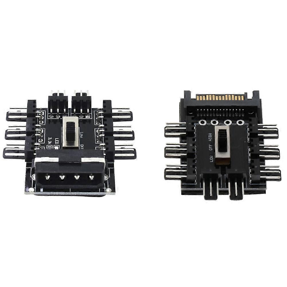 1 to 8 Pin Fan Hub Sata Pwm Molex Splitter Pc Mining Cable 12V 4-Pin/Sata Adapter Two-Piece Suit fo