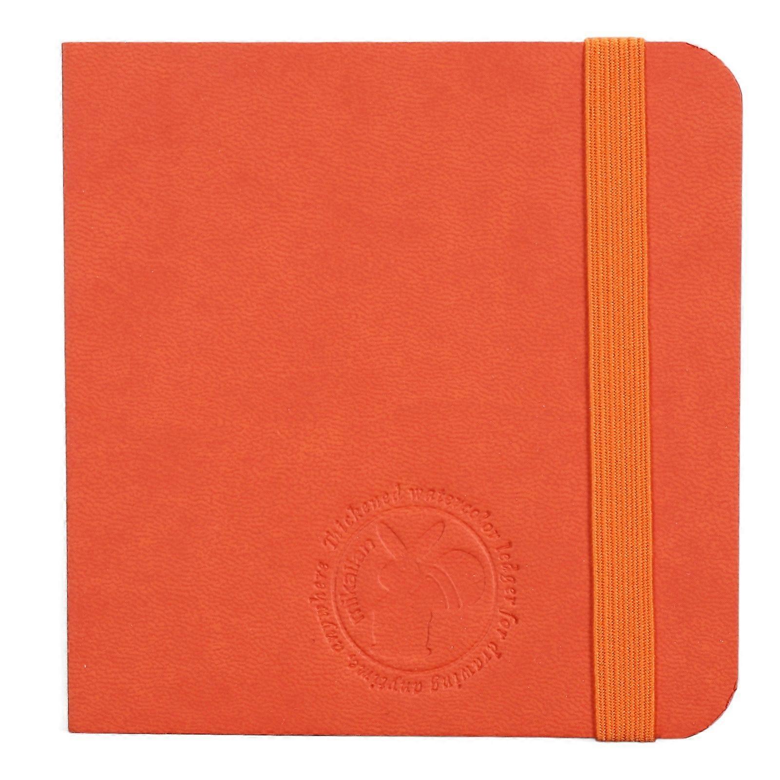 30 Sheet Watercolor Sketchbook Fine Grain Portable Pocket Watercolor Painting Paper 10 X 10cm Orange