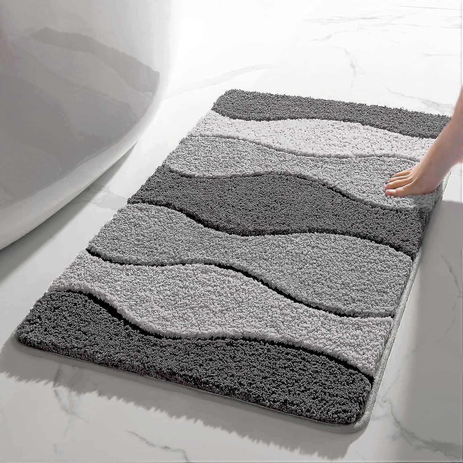 رمادي الحمام السجاد عدم زلة حوض الاستحمام حصيرة رمادي موجة ديكور ستوكات الطابق السجاد سوبر ماصة سميكة أفخم حمام البساط آلة قابل للغسل حمام الحصير ل تو
