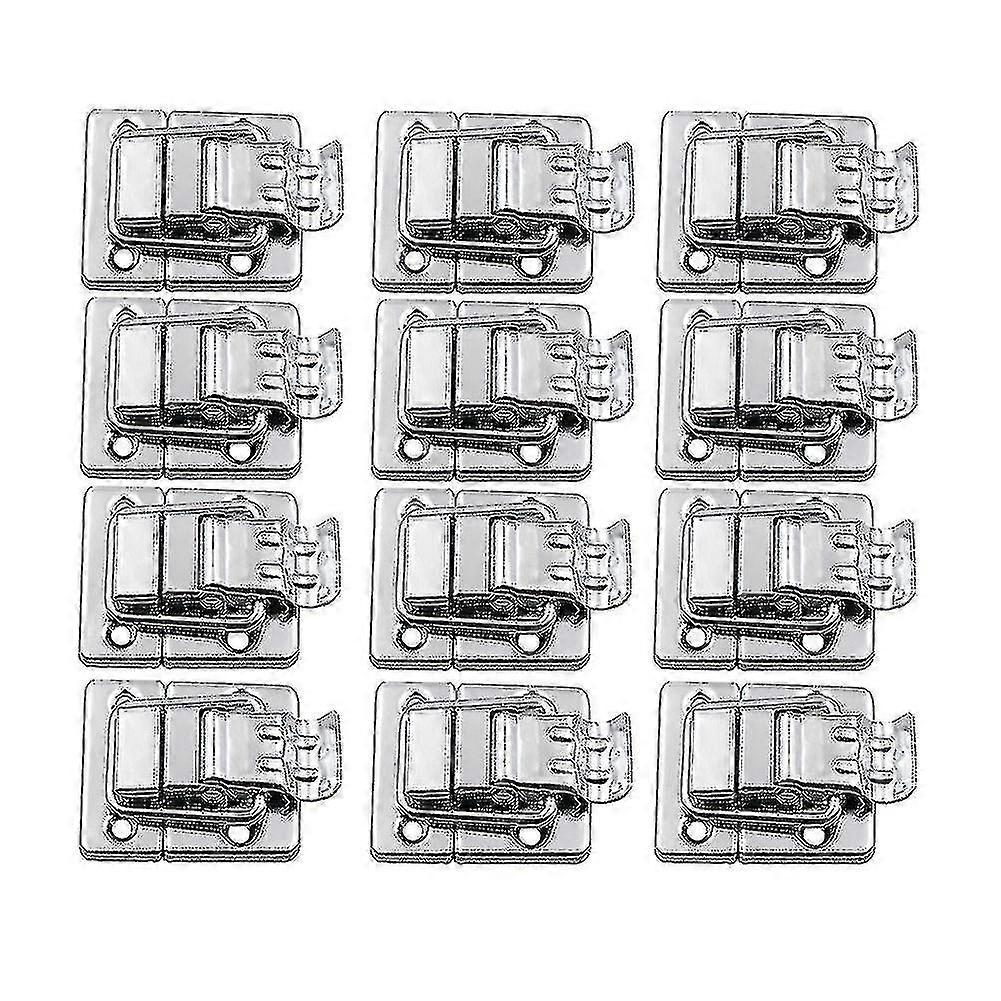 12pcs Silver Fastener Toggle Latches Catch Suitcase Boxes Buckles Trunk Lock