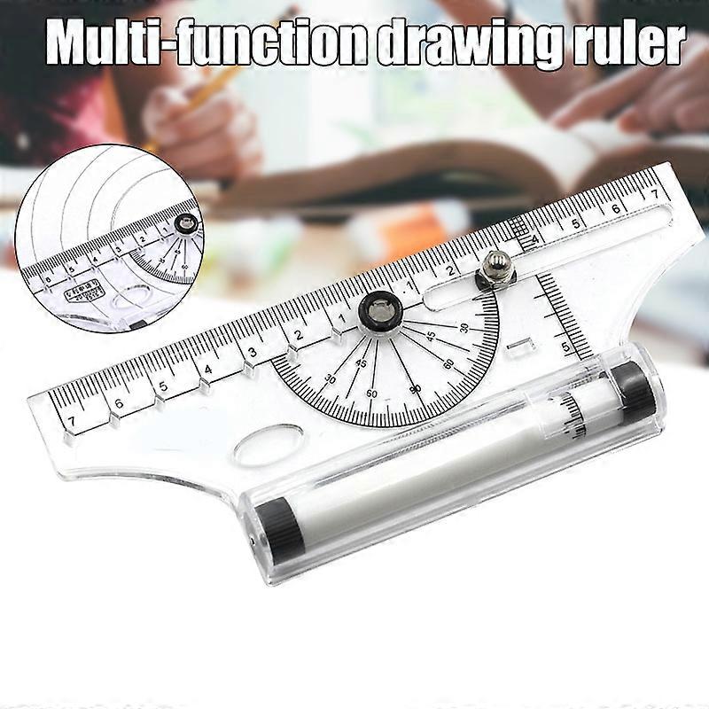 Multifunctional Drawing Ruler Portable Universal Parallel Ruler Practical Measuring Tool for School Office