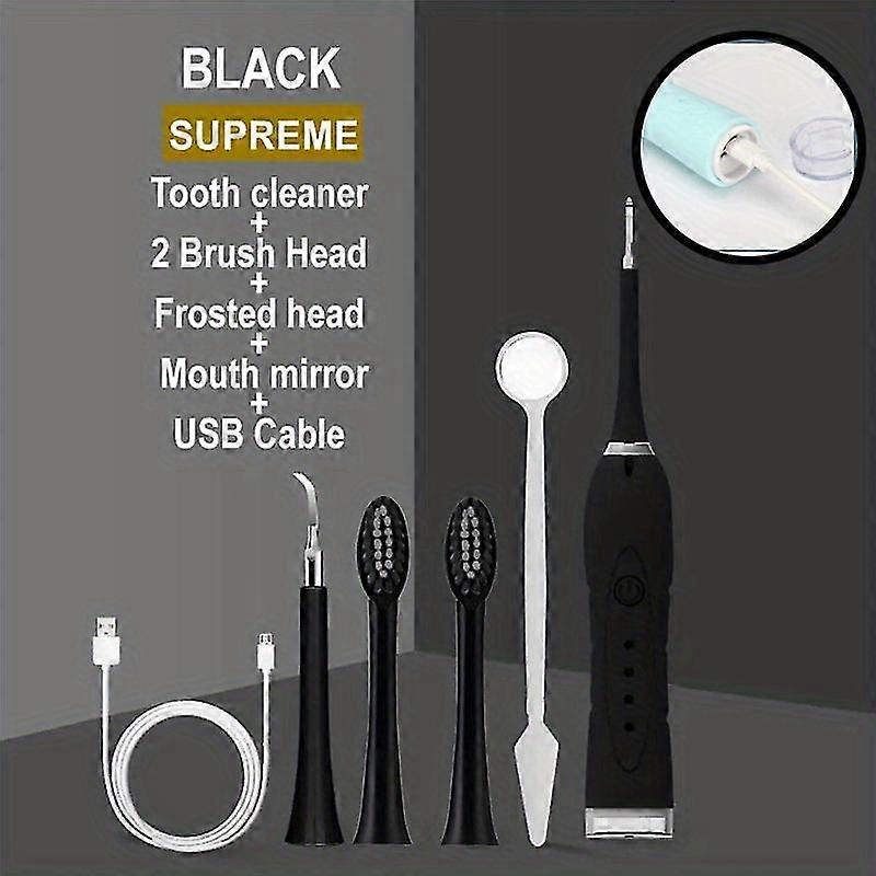 Brosse à dents électrique à double usage - élimine la plaque et le tartre, 4 modes réglables, étanche, rechargeable par USB, comprend un miroir buccal et un