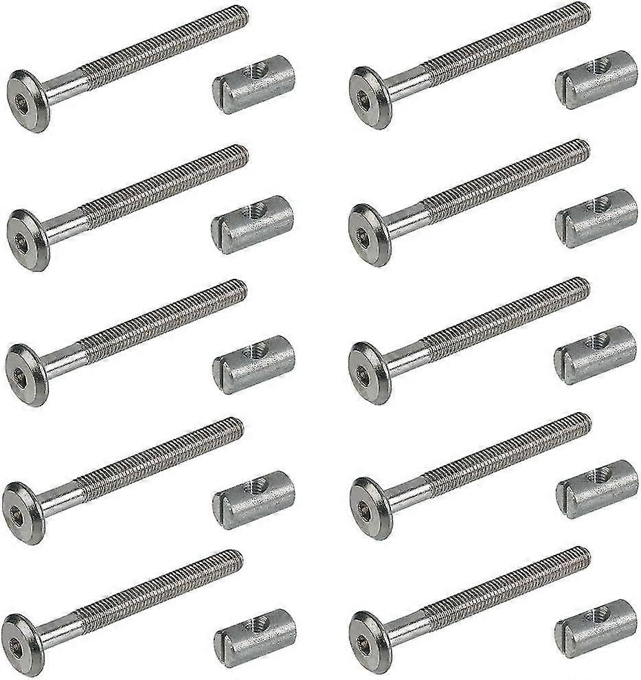 Flachkopfschrauben mit Zylinderbolzen – M6 x 90 mm – 10 Stück – Edelstahlniete mit Mutter – Gewinde-Set