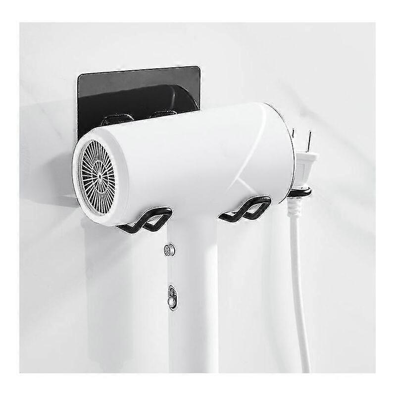 Black Wall Mount Hair Dryer Rack Bathroom Accessory Hair Straightener Storage Rack
