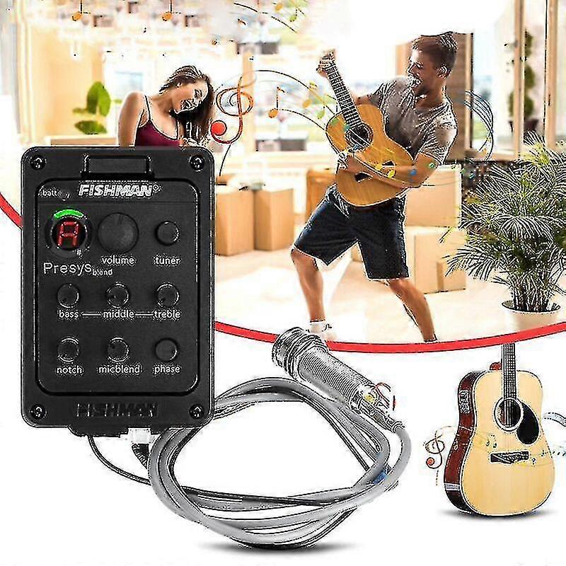 4-bands 301 Eq Tuner Piezo Mic Presys Blend Akustisk Gitarrpickup Förförstärkare Tw