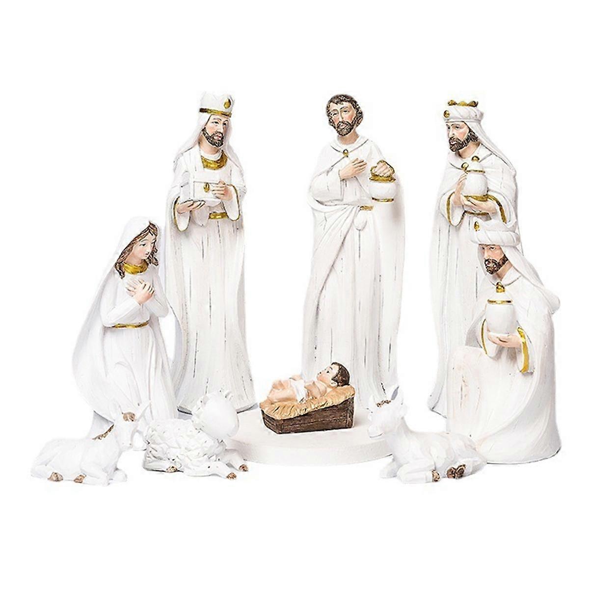 Christ Nativity Statue Nativity Scene Set Christmas Crib Statue Little Jesus Manger Miniature Churc
