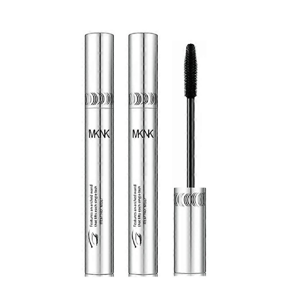 2x 4Dシルクファイバーマスカラ延長カーリングマスカラ防水まつげ長持ち延長まつげ女性マスカラメイク