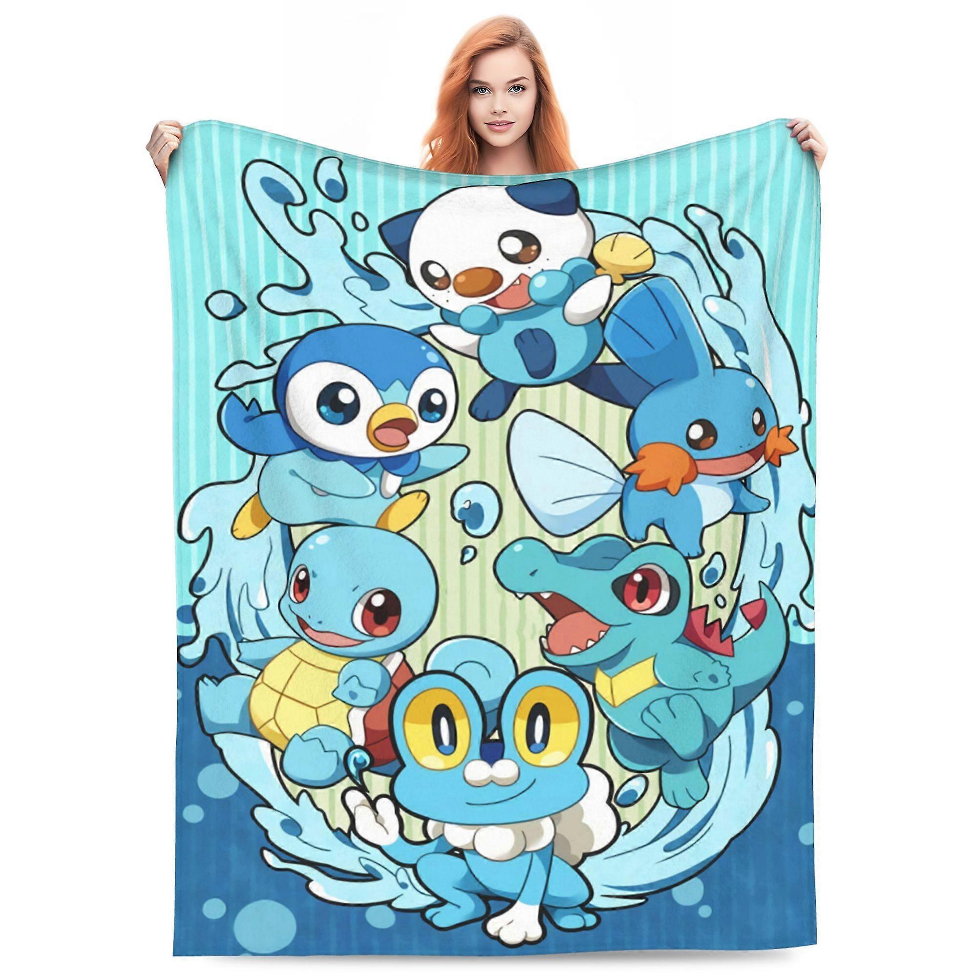 Squirtle Cartoon Blanket dla dzieci Nastolatek Dorosły, Ultra Soft Przytulny Luksusowy Polarowy Koc Do Kanapy Rozkładanej Sofy, Ciepły Fhufhf178