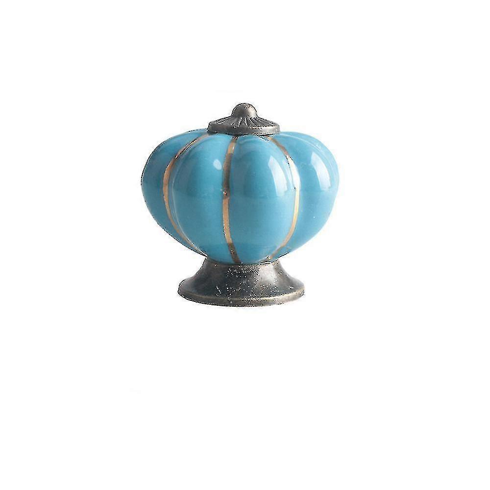 2-pack 40mm Kitchen Cabinet Knobs,retro Ceramic Cupboard Drawer Pull Handle (white)( Color : Blue )