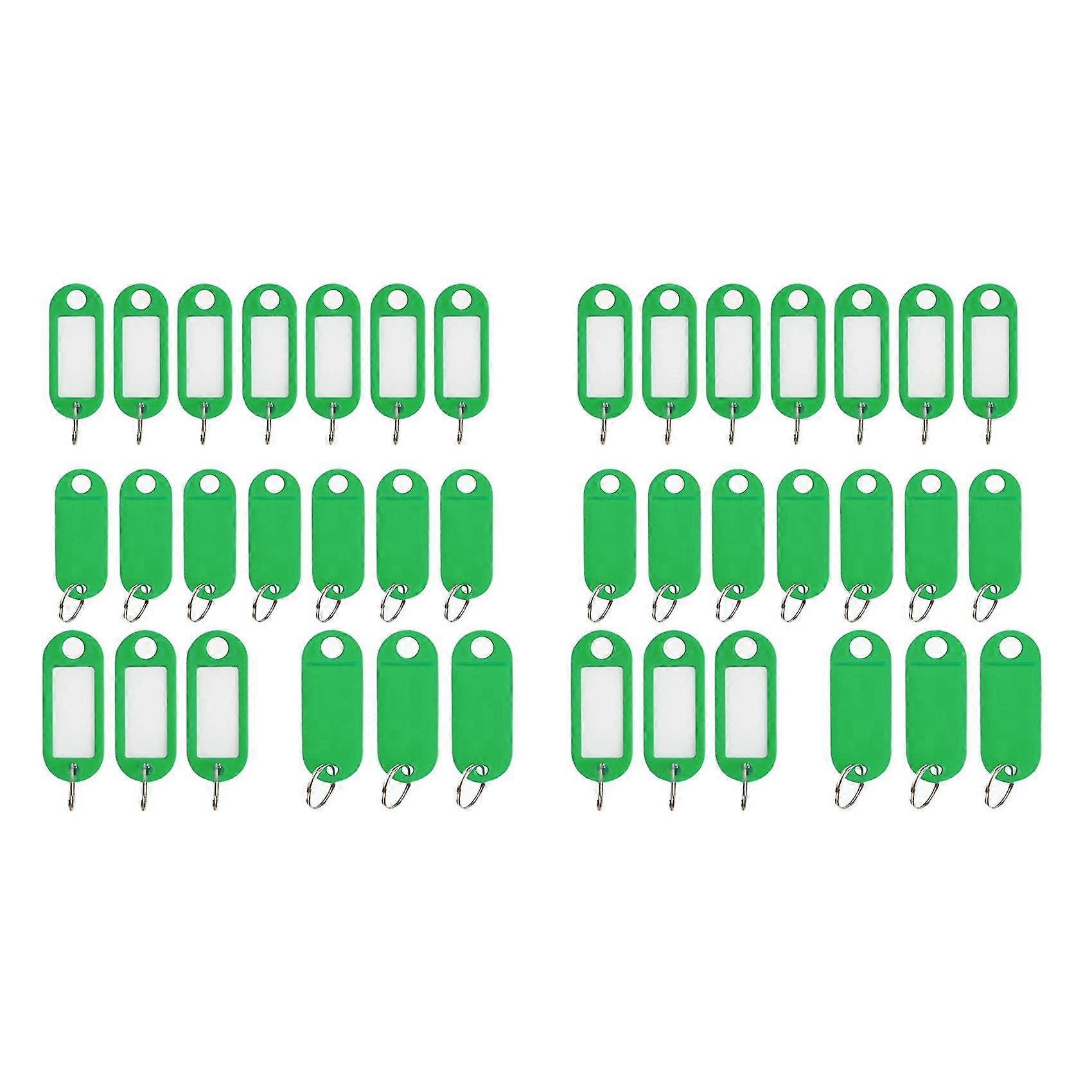 40pcs Key Id Tags Name Card Labels Keyring Keychain Green