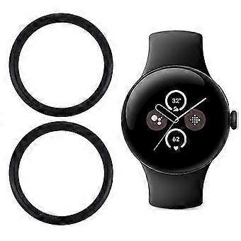 para 2 piezas / paquete para Google Pixel Watch 3 XL 45mm PMMA Watch Protector de pantalla antiarañazos (borde negro)