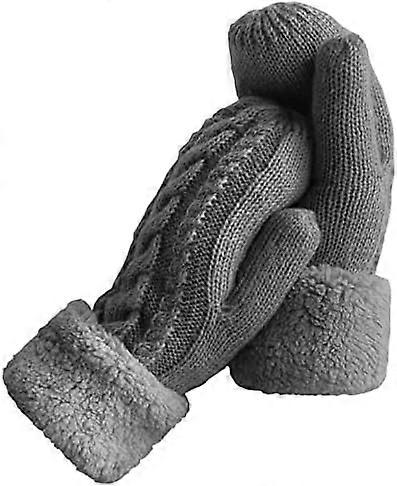 Vinterhandskar för kvinnor Varmt foder - Mysig ullstickade tjocka handskar Vantar