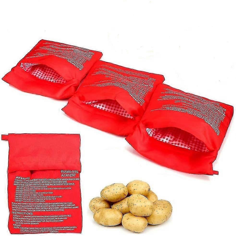 4 pièces Micro-ondes Sachet de pommes de terre, Micro-ondes Sacs de cuisson de pommes de terre réutilisables Micro-ondes Sachet de pommes de terre parfait En seulement 4 minutes